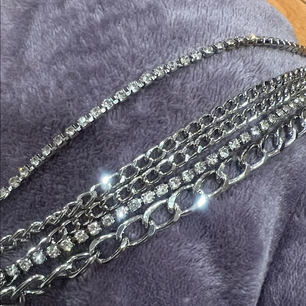 NEW🌹Stylish Multi-Layer Rhinestone Fringed Silver Waist Chain